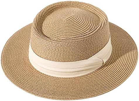 Lanzom UPF50 + Kadınlar Geniş Brim Straw Panama Güneş Şapka Evacuations Yaz Plaj Güneş Şapka