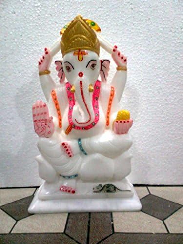 craftslook 9 inç Ganesha Mermer El Sanatları Sanat Boyama Hediye Ev Dekor Hindistan Tanrı Heykeli Hindistan