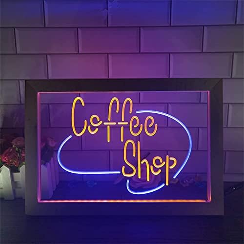 DVTEL kahve dükkanı LED Neon burcu, Cafe Restaurant dekor gece ışıkları USB akrilik Neon ışıkları, masa lambası duvar