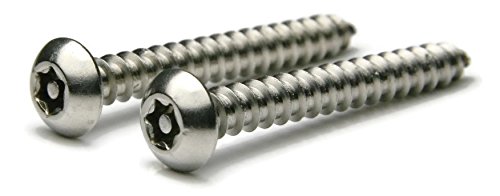 Torx w / Pin Kurcalamaya Dayanıklı Güvenlik Düğmesi Kafa Sac Vidalar 18-8 Paslanmaz Çelik T-27 - 14x2-1/2-100 Adet