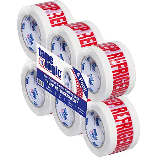 Poly Bag Guy Tape Logic ® Önceden Basılmış Karton Sızdırmazlık Bandı, Buzdolabında Saklayın, 2,2 Mil, 3 x 110 yds,