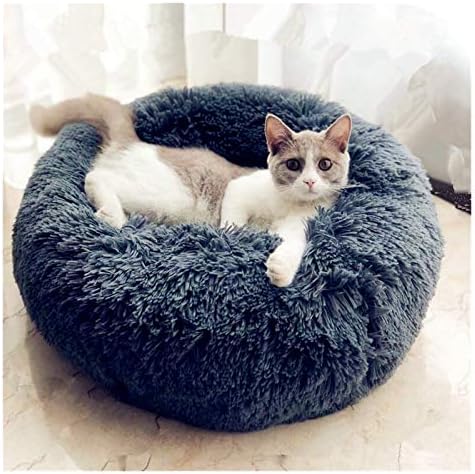 WANGLUKANG Yuvarlak kedi Evi Pastel Uzun Peluş Köpek Sepeti Sepet pet Malzemeleri Yastık kedi kedi kedi Hayvan Uyku