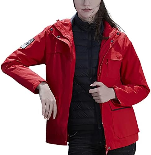 Kadın ceketi Açık Rüzgar Geçirmez Artı Kadife Sıcak Aşağı Astar Üçü Bir Arada Rüzgar Geçirmez Sıcak Bayan Kışlık Mont