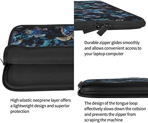 Deniz Kaplumbağası küçük Laptop çantası,Dayanıklı su geçirmez kumaş,13/15 inç Laptop çantası,iş, okul kullanımı için.