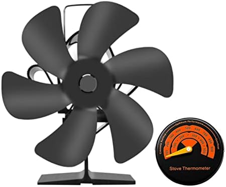 YYYSHOPP siyah şömine 6 bıçak ısı Powered soba Fan günlük ahşap brülör sessiz şömine Fan yakıt tasarrufu verimli ısı