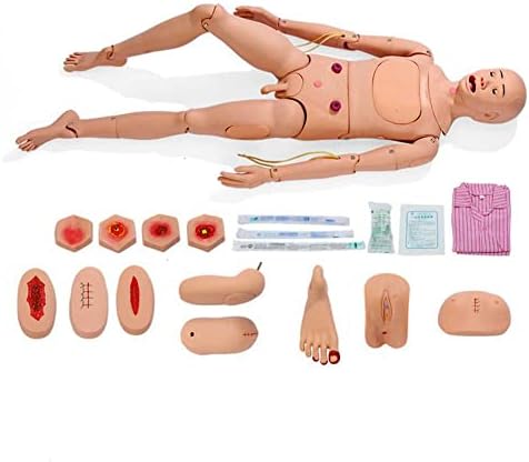 JYXQC Çok Fonksiyonlu Hasta Bakım Simülatörü, İnsan Anatomik Modeli, PVC İlk Yardım Travma Hemşireliği Mankeni Erkek