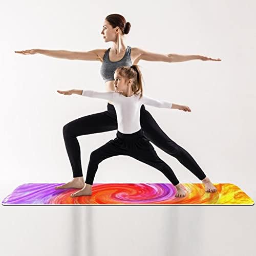 Yoga Mat, Ev Egzersiz için Yoga Paspaslar, Egzersiz Mat, Egzersiz Paspaslar, Pilates Mat, Soyut Retro Renk Vortex