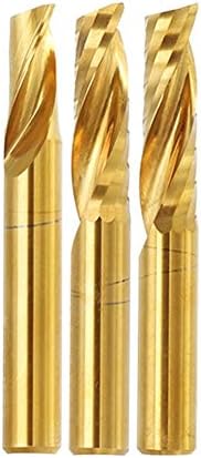 XMEIFEI parçaları matkap ucu seti 6mm Shank Tek Flüt 12/15/17 / 22mm parmak freze Titanyum Kaplı Spiral Matkap CNC