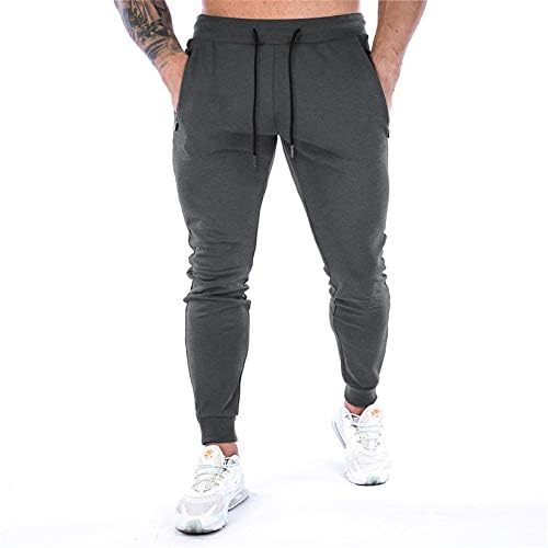 Andongnywell erkek Elastik Bel İpli Düz Renk fitness pantolonları Koşu Eğitim Pantolon Rahat Streç Pantolon