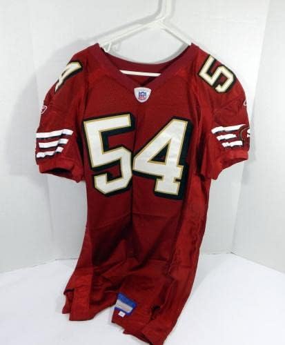 2004 San Francisco 49ers Smith 54 Oyunu Yayınlandı Kırmızı Forma 44 DP30880-İmzasız NFL Oyunu Kullanılmış Formalar