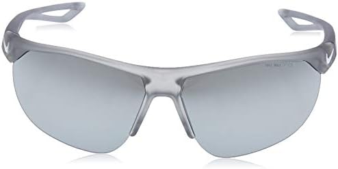 Nike Golf Cross Trainer Güneş Gözlüğü, Mat Kristal Kurt Gri / Beyaz Çerçeve, Gümüş Flaş Lensli Gri