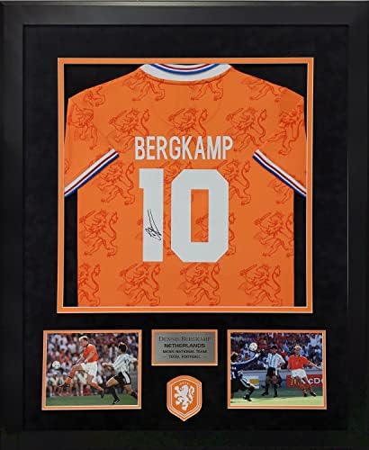 Dennis Bergkamp İmzalı Forma Hollanda 1994 Çerçeveli 32×40 İmzalı Futbol Formaları