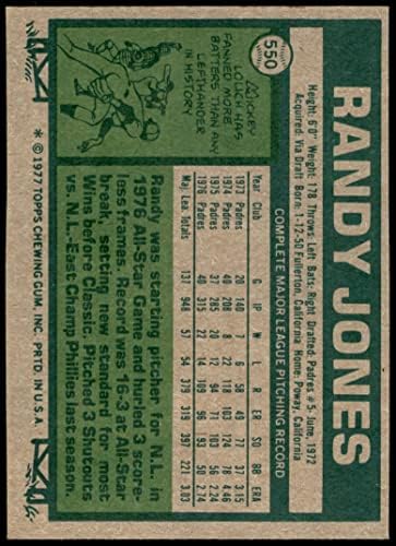 1977 Topps 550 Randy Jones San Diego Padres (Beyzbol Kartı) ESKİ Padres