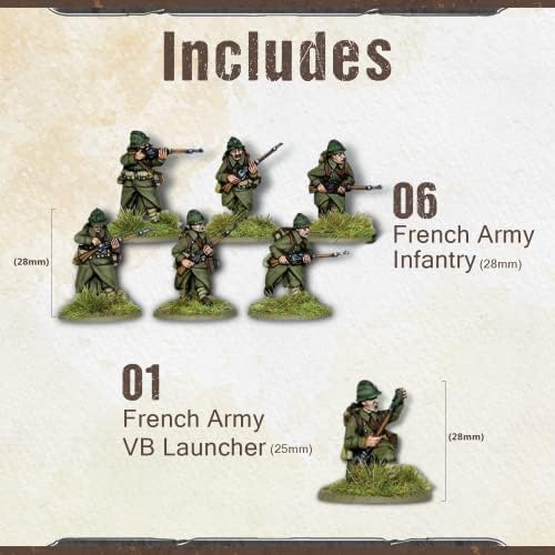 Wargames, Bolt Aksiyon Minyatürleri Teslim Etti - Fransız Ordusu Piyade Bölüm Seti, 2. Dünya Savaşı Minyatürleri,