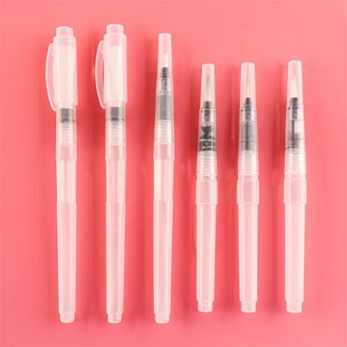 FLOYINM 6 Adet Düz / Ince Ucu Doldurulabilir Su Fırçaları Su Renk Fırça Kalem Seti Suluboya Boyama cetvel kalemi