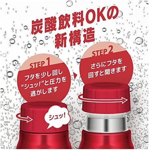 Termos FJK - 500 R Su Şişesi, Yalıtımlı Gazlı içecek şişesi, 16,9 fl oz (500 ml), Kırmızı, Yalnızca Soğuk Yalıtım
