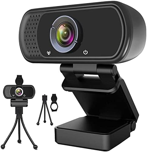 HZQDLN Webcam HD 1080P, Mikrofonlu Web Kamerası, 110 Derece Geniş Ekranlı USB Masaüstü Dizüstü Kamerası, Arama için