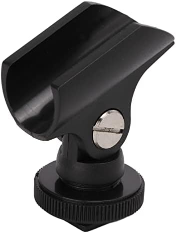 ZRQYHN 1.95 cm Mikrofon Klip Tutucu Plastik Mikrofon Klip Standı, Sıcak Ayakkabı ve 1/4 İnç Vida Deliği, DSLR Kamera
