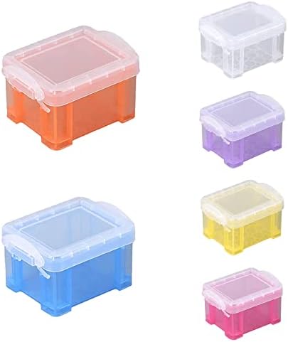 QıanDanS 6 Paket Mini saklama kutuları şeffaf plastik saklama kabı Organizatör kapaklı kutular Küçük saklama kutusu