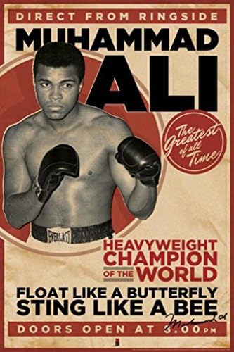 Muhammed Ali Vintage Stil Boks Spor Serin Duvar Dekor Sanat Baskı Poster 24x36