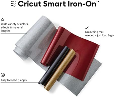 Cricut Smart Iron-On Glitter HTV ısı transferi Vinil Siyah, Beyaz Paket - 13in x 3ft DIY Tişörtler, Kılıflar, Yastıklar,