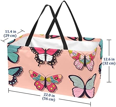 Yeniden kullanılabilir alışveriş sepeti Kelebekler Taşınabilir Katlanır Piknik Bakkal torbaları çamaşır sepeti alışveriş