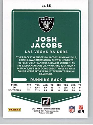 2021 Donruss 85 Josh Jacobs Las Vegas Akıncıları NFL Futbol Kartı NM-MT