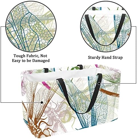 Yeniden kullanılabilir alışveriş sepeti Renkli Yusufçuk Taşınabilir Katlanır Piknik Bakkal torbaları çamaşır sepeti