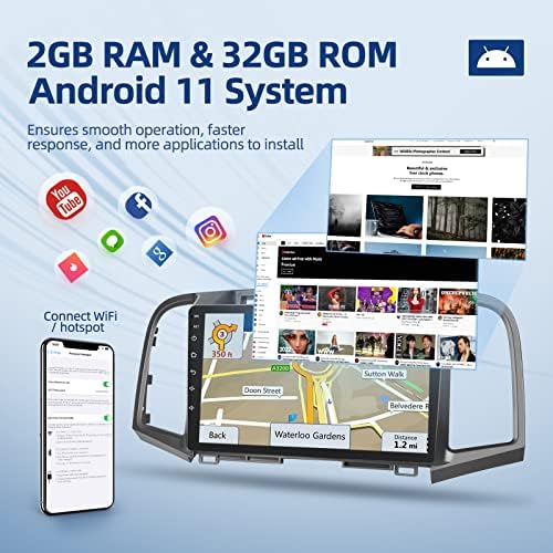 [2 + 32GB] Android 11 Araba Radyo Toyota Venza 2008- için, 9 inç Dokunmatik Ekran Stereo, Apple Carplay ve Android