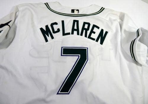 2003-05 Tampa Bay Rays John McLaren 7 Oyun Kullanılmış Beyaz Forma 48 DP39527 - Oyun Kullanılmış MLB Formaları