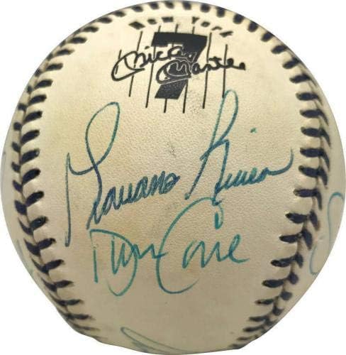 1996 Yankees Takımı İmzaladı OAL Mickey Mantle Beyzbol Jeter Rivera PSA / DNA İmzalı Beyzbol Topları