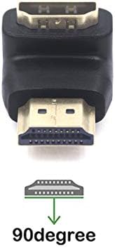 VCE HDMI 90 Derece Adaptör 2'li Paket, Dik Açılı HDMI Erkek-Dişi l Adaptör 3D ve 4K Destekli