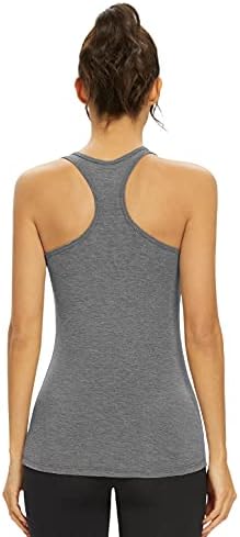 Femdouce Racerback Egzersiz Tank top Kadınlar için Aktif Giyim koşu üst giyim Yoga 4 Paket