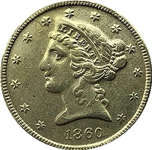 1860 Amerikan Özgürlük Kartal Sikke Altın Kaplama Cryptocurrency Favori Sikke Çoğaltma hatıra parası Tahsil Sikke