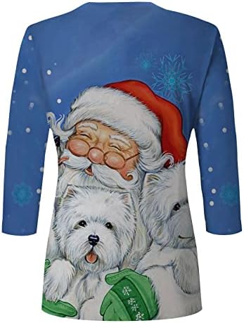 Sonbahar Tişörtü Kadınlar için Tekne Boyun Merry Christmas Dışarı Çıkmak Kadınlar için Rahat Bayan Grafik Tişörtü
