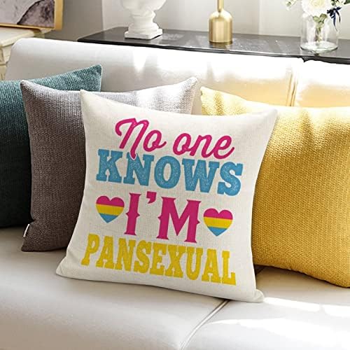 KİMSE Panseksüel Olduğumu Bilmiyor Atmak Yastık Örtüsü Romantik Yastık Kılıfı Cinsiyet Eşitliği LGBTQ Eşcinsel Gurur