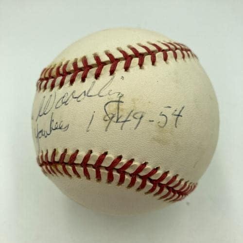 Gene Woodling Yankees 1949-1954 İmzalı Resmi Amerikan Beyzbol Ligi JSA COA İmzalı Beyzbol Topları