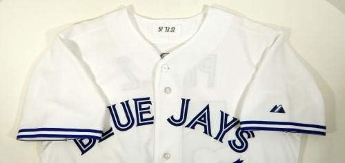 2013 Toronto Blue Jays Luis Perez 57 Oyun Kullanılmış Beyaz Forma - Oyun Kullanılmış MLB Formaları