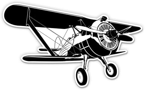 Vintage Uçak Çift Kanatlı-3 vinil yapışkan - Araba Laptop için Su Şişesi Telefon Su Geçirmez Çıkartma