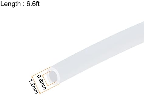 Rebower PTFE Boru Hortum Yalıtımlı Boru Boru, [Filamentler için 3D Yazıcı] -0.8 Mm MIDX1. 2mmODx6. 6ft / Beyaz / 1