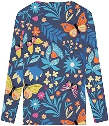 Bayanlar Sonbahar Yaz Gömlek 2023 Giyim Moda Uzun Kollu V Boyun Dantel Pamuk Grafik Brunch Bluz Gömlek Kadınlar için