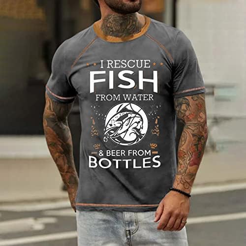 Ben Kurtarma Balık Su Mektup Baskılı Yaratıcı İlham T Shirt Yaz Retro Ekip Boyun Tops