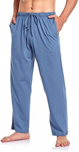 COLORFULLEAF Pamuk Pijama Pantolon Erkekler için PJ Pantolon erkek Pijama Dipleri ile dinlenme pantolonu Pokcket Pijama