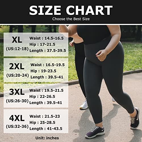 MOREFEEL Artı Boyutu Tayt Kadınlar için Sıkı X-Large-4X Karın Kontrol Yüksek Bel Spandex Egzersiz Siyah Yoga Pantolon