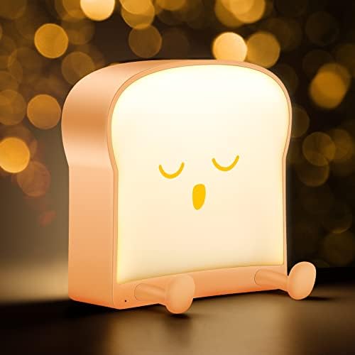 bysonıce Sevimli tost Ekmeği Gece Lambası ve kablosuz Şarj Cihazı ile LED Masa Lambası