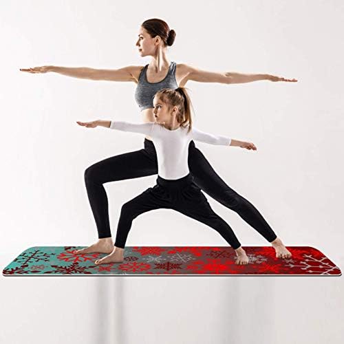 Unicey Noel Kar Tanesi Desen Retro Kalın Kaymaz Egzersiz ve Fitness 1/4 Yoga mat Yoga Pilates ve Zemin Fitness Egzersiz