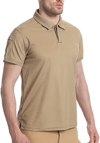 YAXHWIV erkek polo gömlekler Taktik erkek t-shirtü Kısa Kollu, Nem Esneklik, Golf Tenis Gömlek