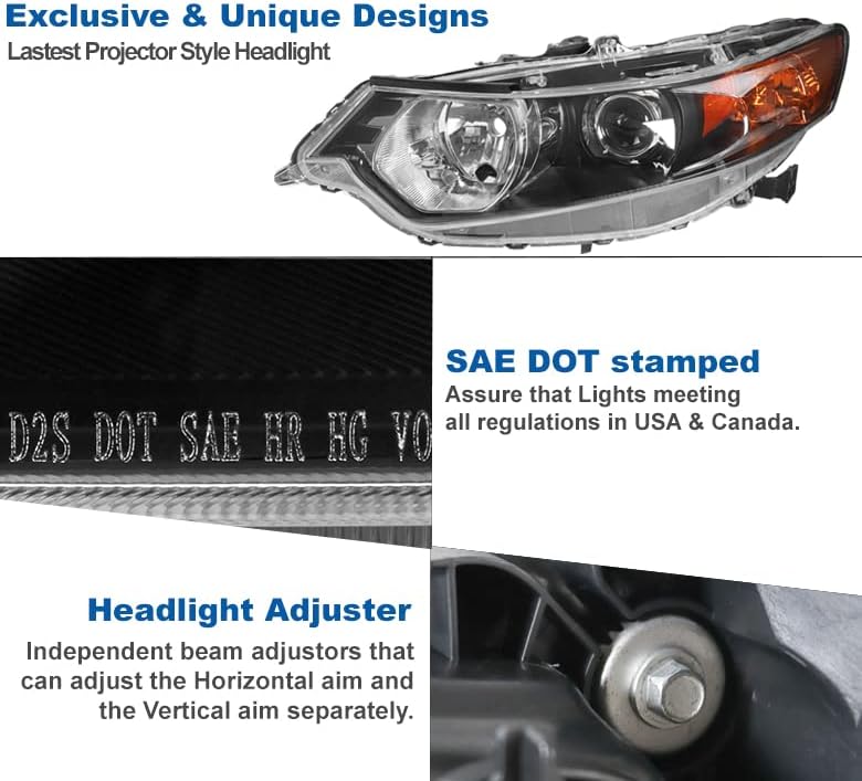 ZMAUTOPARTS projektör farlar farlar siyah 6.25 beyaz LED DRL ışıkları 2009-2014 Acura TSX için