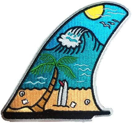 PatchClub Sörf Yüzgeci Dalga ve Plaj Yama, Açık Macera Yama-Renkli İşlemeli Serin Demir On / Yamalar Üzerinde Dikmek