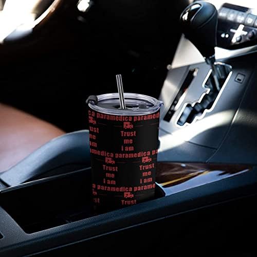 Güven Bana Ben Bir Paramedik-01 kahve bardağı 600ML Araba pipetli bardak Flip Top paslanmaz çelik seyahat kupası İçecek
